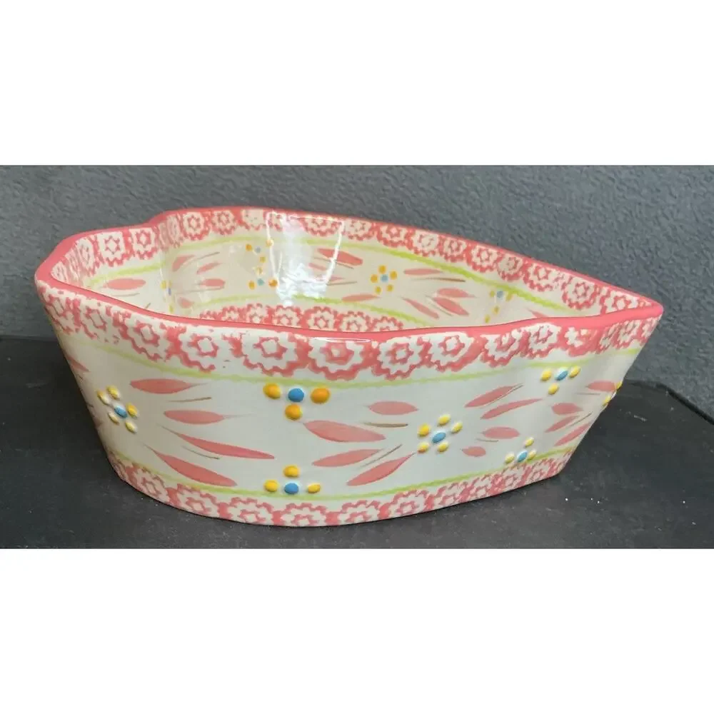 Beautiful Old World Pink Heart Shaped Baking Dish From temp-tations